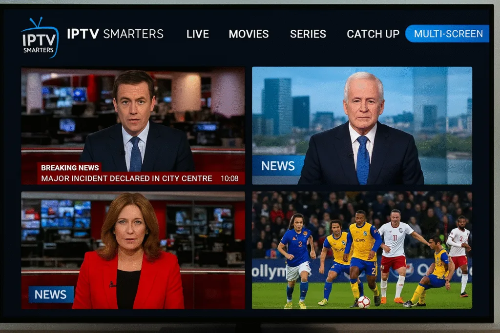 IPTV Smarters multi-screen feature